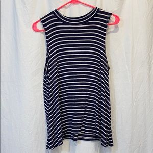 Flowy Navy and White Stripe Tank Top
